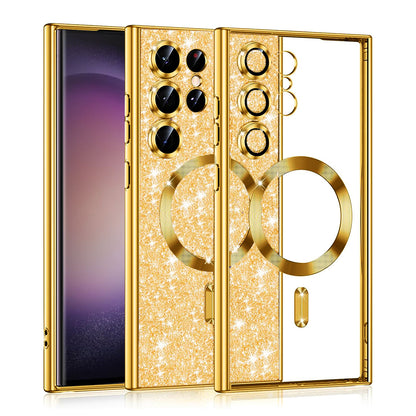 MagSafe tok Samsung Galaxy S23 Ultra S918-hoz, Techsuit, Luxury Glitter, Arany