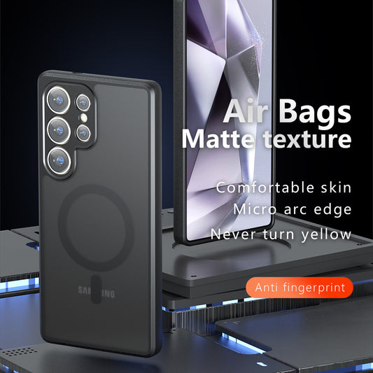 MagSafe tok Samsung Galaxy S23 Ultra S918-hoz, Techsuit, PureFrost, Fekete Szatén