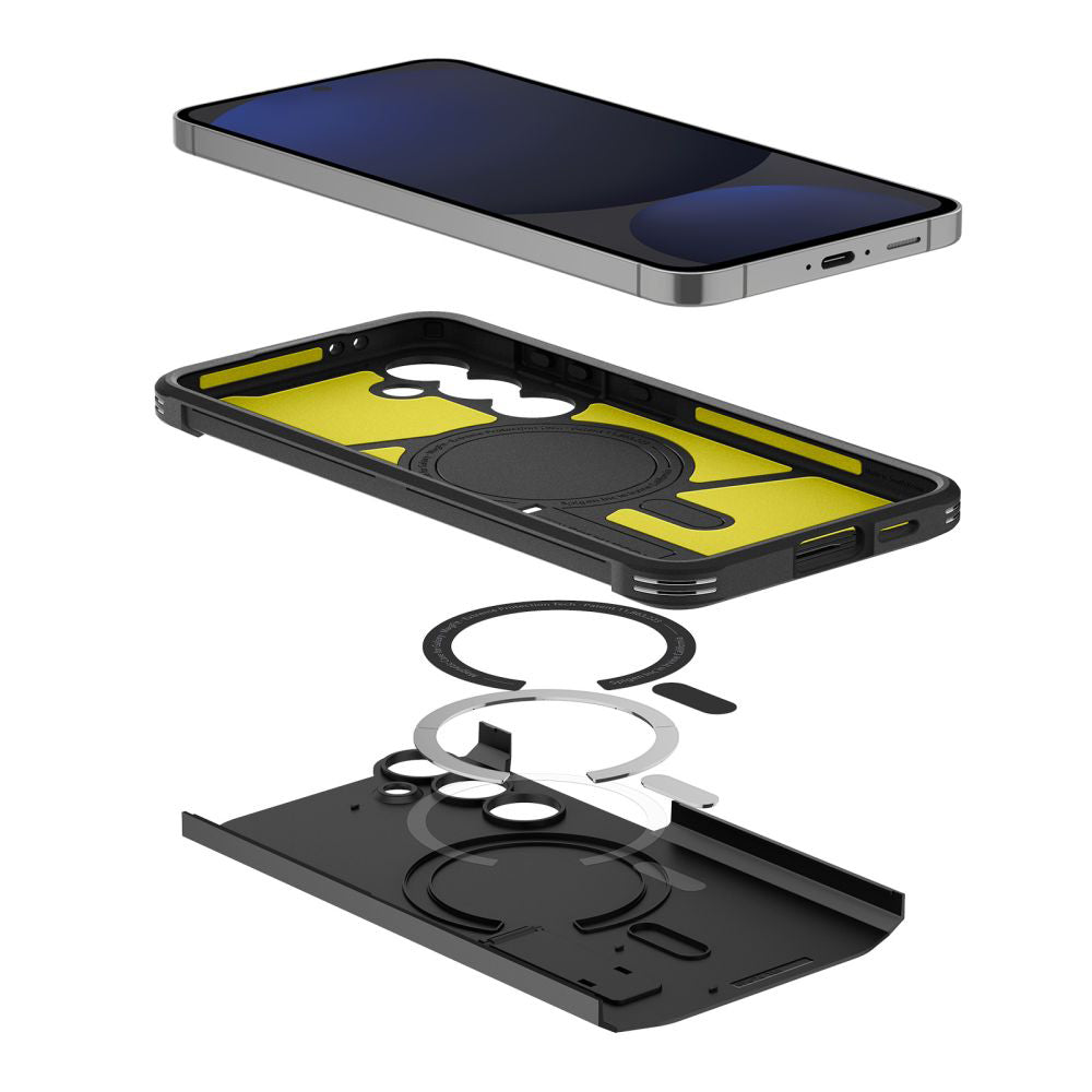 MagSafe tok Samsung Galaxy S24 FE S721-hez, Spigen, Tough Armor, Fekete ACS08625