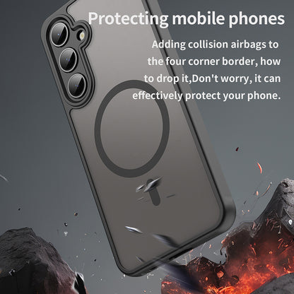 MagSafe Case for Samsung Galaxy S24 FE S721, Techsuit, HaloFrost II, Black