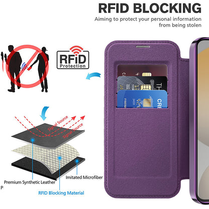 MagSafe Case for Samsung Galaxy S24 FE S721, Techsuit, SmartMag Book, Purple