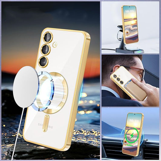 MagSafe tok Samsung Galaxy S24+ S926-hoz, Techsuit, Luxury Crystal, Sötétzöld