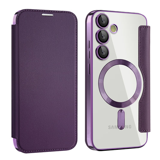 MagSafe tok Samsung Galaxy S24+ S926-hoz, Techsuit, SmartMag Book, Lila