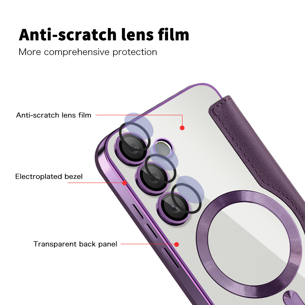 MagSafe Case for Samsung Galaxy S24+ S926, Techsuit, SmartMag Book, Purple