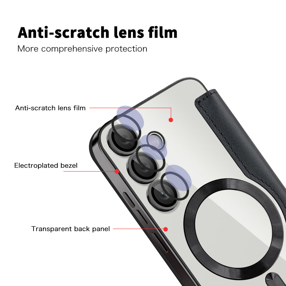 MagSafe Case for Samsung Galaxy S24+ S926, Techsuit, SmartMag Book, Black