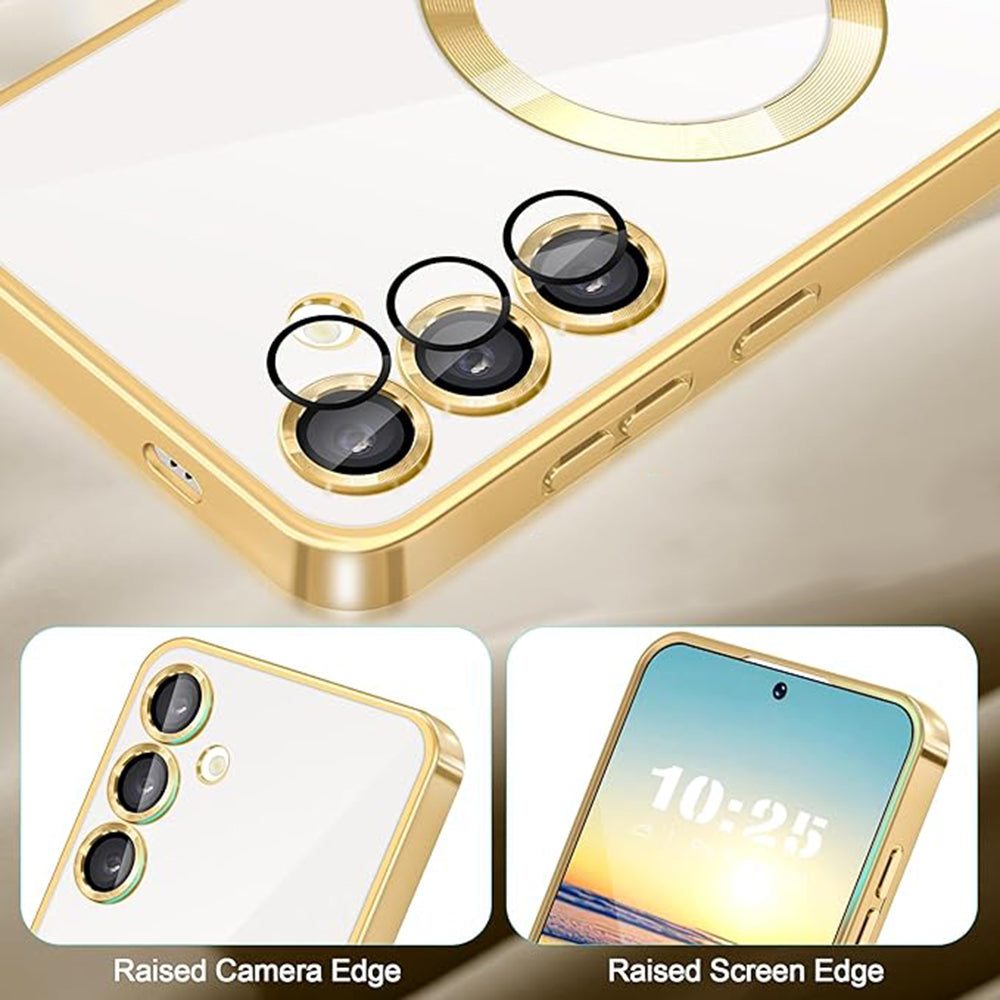 MagSafe tok Samsung Galaxy S24 S921-hez, Techsuit, Luxury Crystal, Fekete