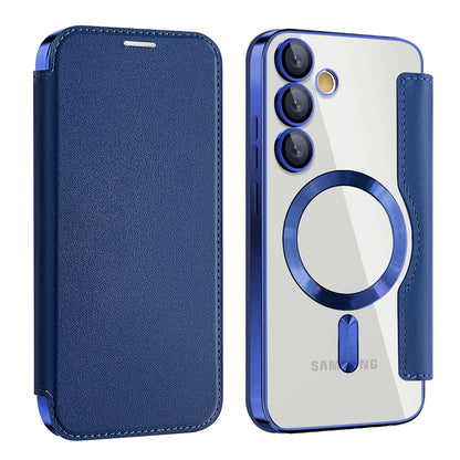 MagSafe Case for Samsung Galaxy S24 S921, Techsuit, SmartMag Book, Blue