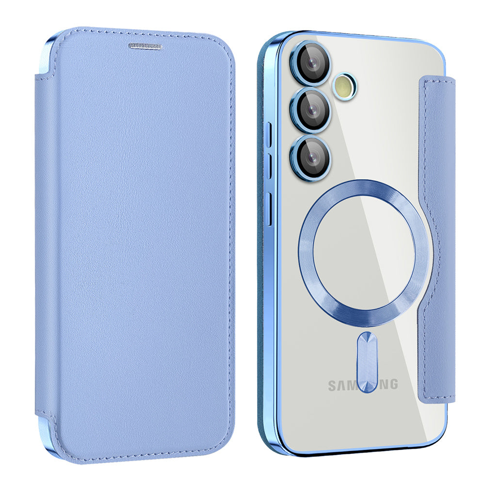 MagSafe Case for Samsung Galaxy S24 S921, Techsuit, SmartMag Book, Blue
