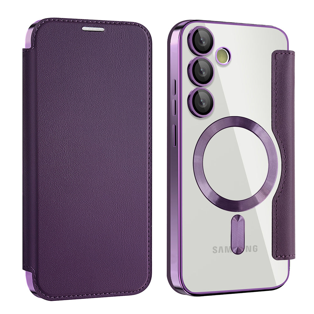 MagSafe tok Samsung Galaxy S24 S921-hez, Techsuit, SmartMag Book, Lila