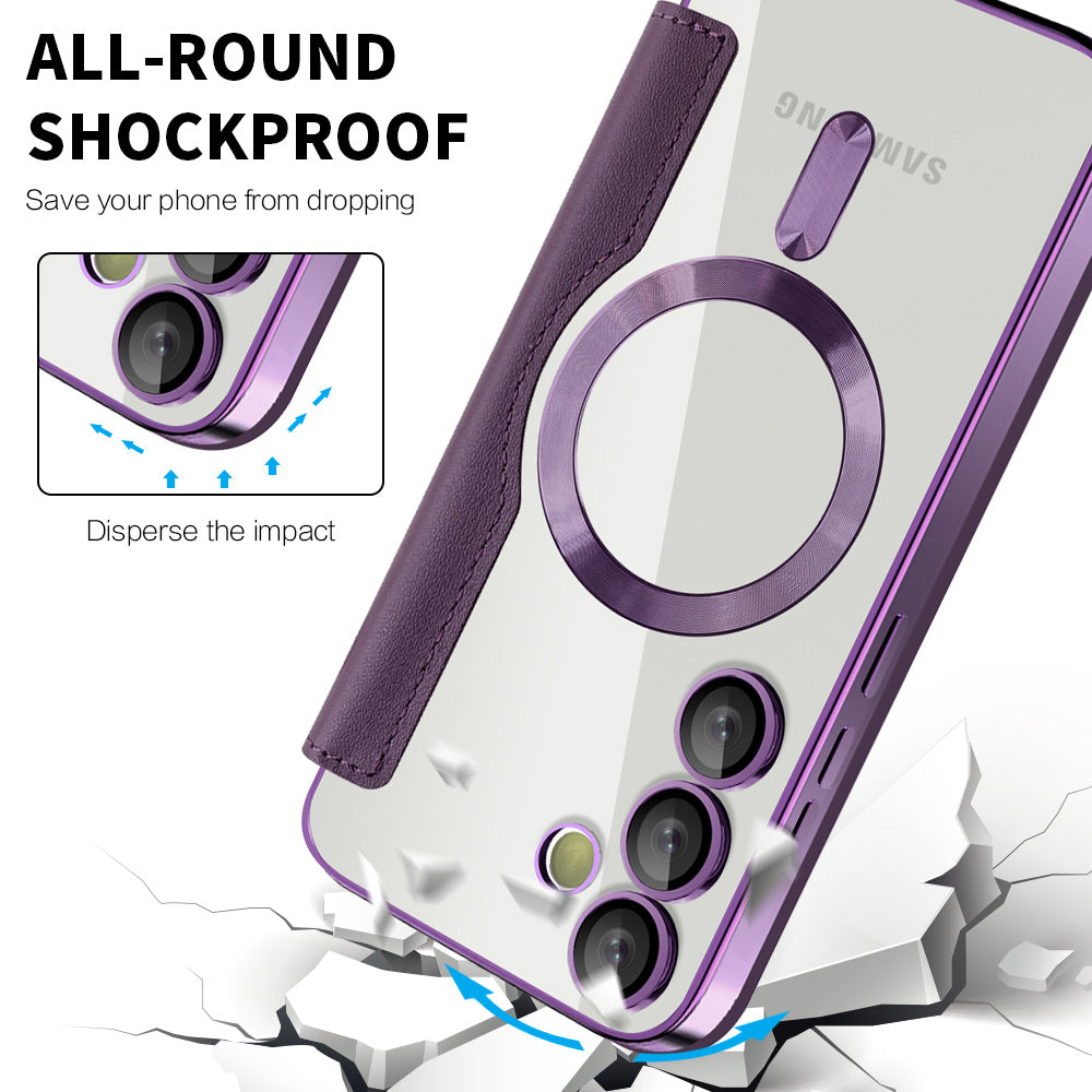 MagSafe tok Samsung Galaxy S24 S921-hez, Techsuit, SmartMag Book, Lila