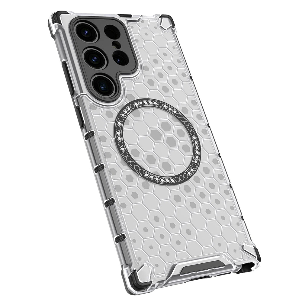 MagSafe Case for Samsung Galaxy S24 Ultra S928, Techsuit, HoneyComb Shield, Black