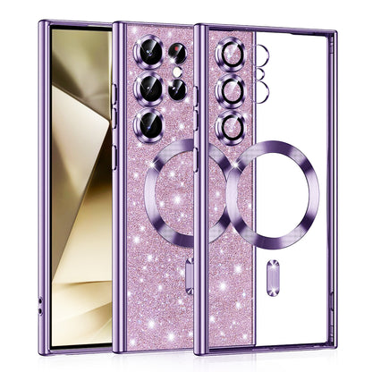 MagSafe Case for Samsung Galaxy S24 Ultra S928, Techsuit, Luxury Glitter, Light Purple