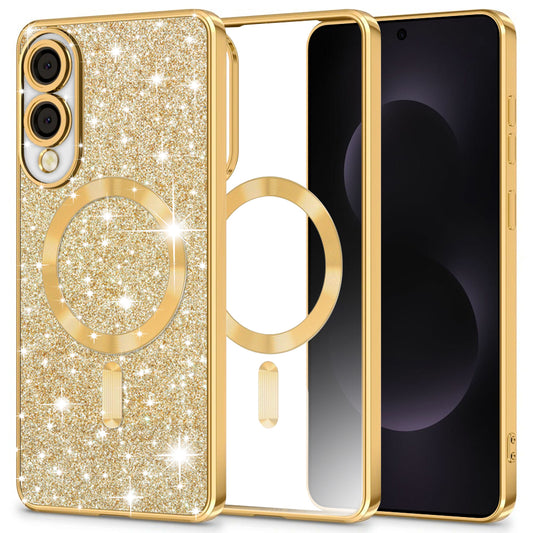 MagSafe tok Samsung Galaxy S25 Edge S937-hez, Techsuit, Luxury Glitter, Arany