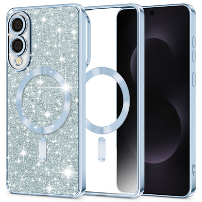 MagSafe tok Samsung Galaxy S25 Edge S937-hez, Techsuit, Luxury Glitter, Kék