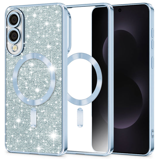 MagSafe tok Samsung Galaxy S25 Edge S937-hez, Techsuit, Luxury Glitter, Kék