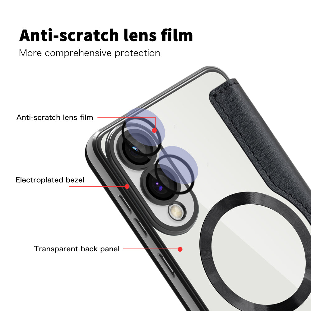 MagSafe tok Samsung Galaxy S25 Edge S937-hez, Techsuit, SmartMag Book, Fekete