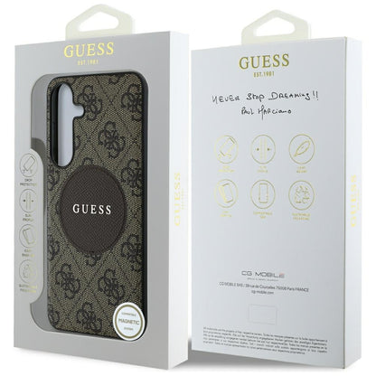 MagSafe tok Samsung Galaxy S25+ S936-hez, Guess, 4G Circle Classic Logo, Barna