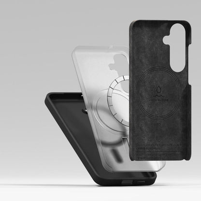 MagSafe tok Samsung Galaxy S25+ S936-hoz, Ringke, Szilikon, Fekete