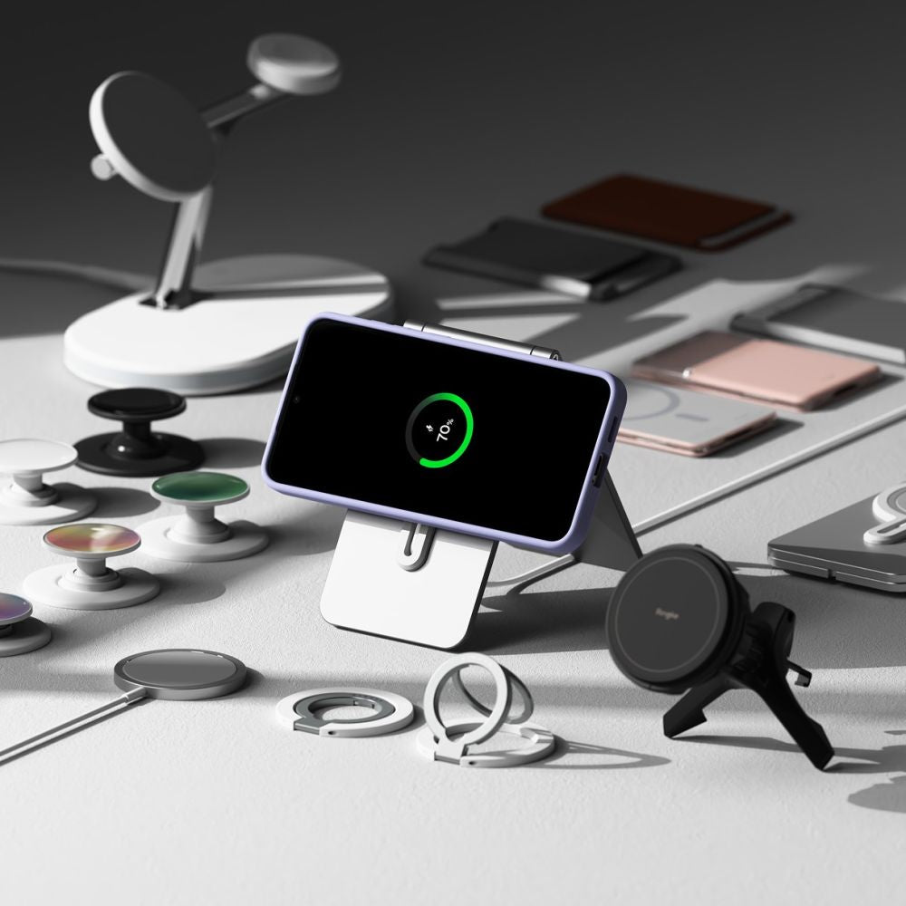 MagSafe tok Samsung Galaxy S25+ S936-hoz, Ringke, Szilikon, Fekete