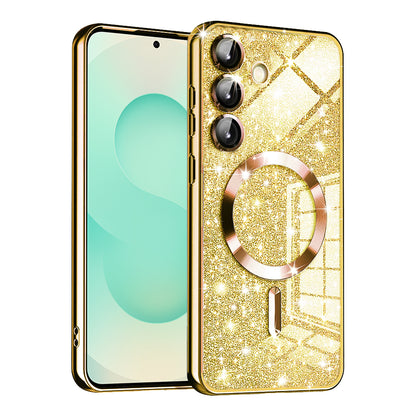 MagSafe tok Samsung Galaxy S25+ S936-hoz, Techsuit, Luxury Glitter, Arany
