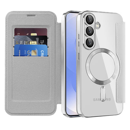 MagSafe Case for Samsung Galaxy S25+ S936, Techsuit, SmartMag Book, Gray