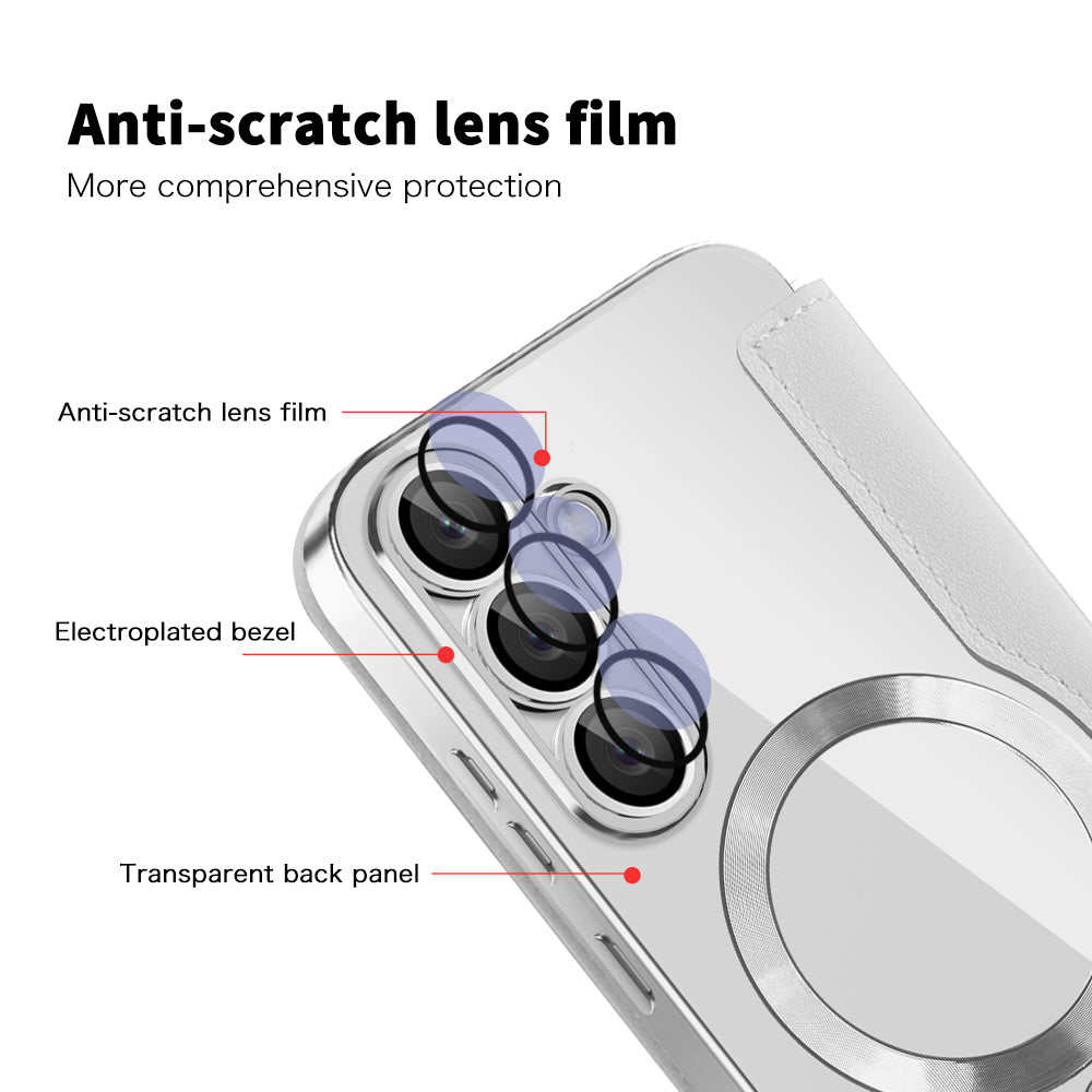 MagSafe Case for Samsung Galaxy S25+ S936, Techsuit, SmartMag Book, Gray