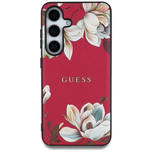 MagSafe tok Samsung Galaxy S25 S931-hez, Guess, Grained Flowers, Fucsia