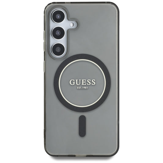 MagSafe tok Samsung Galaxy S25 S931-hez, Guess, IML Glitter Circle, Fekete