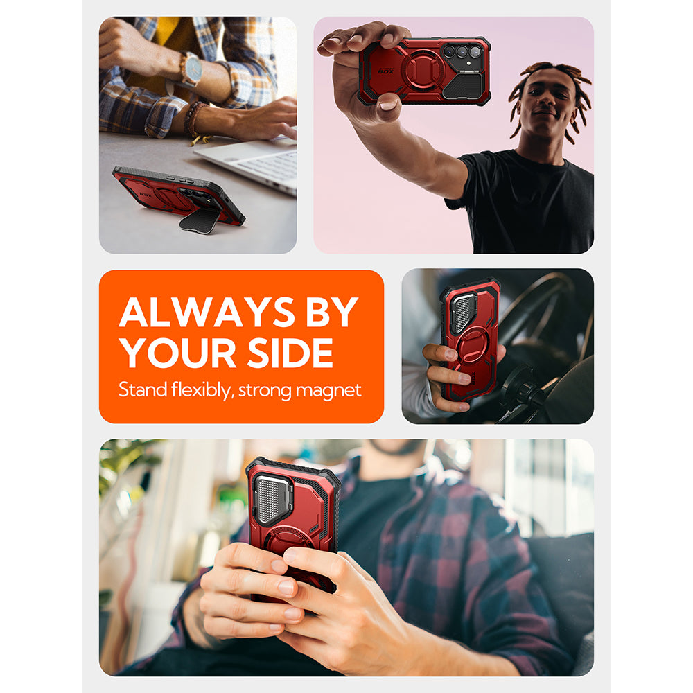 MagSafe tok Samsung Galaxy S25 S931-hez, i-Blason, ArmorBox, Piros