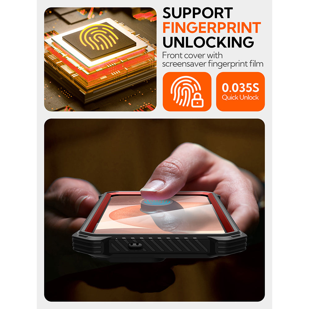 MagSafe tok Samsung Galaxy S25 S931-hez, i-Blason, ArmorBox, Piros