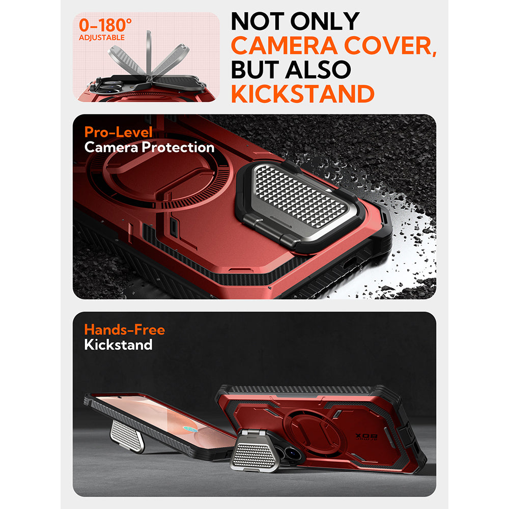 MagSafe tok Samsung Galaxy S25 S931-hez, i-Blason, ArmorBox, Piros