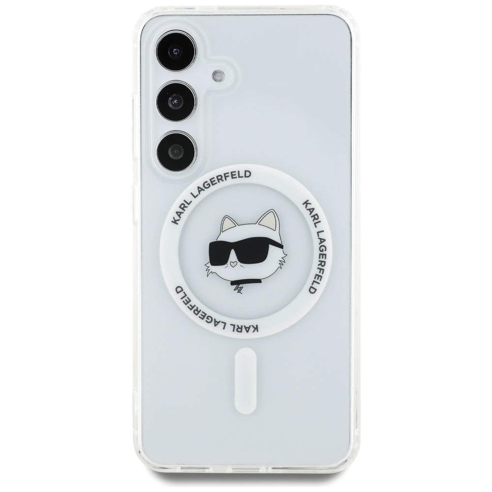 MagSafe tok Samsung Galaxy S25 S931-hez, Karl Lagerfeld, IML Choupette's Head, Fehér
