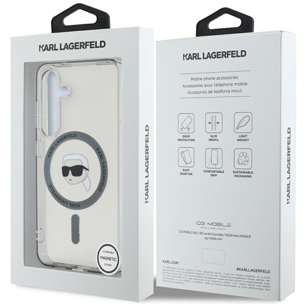 MagSafe tok Samsung Galaxy S25 S931-hez, Karl Lagerfeld, IML Karl's Head, Fekete