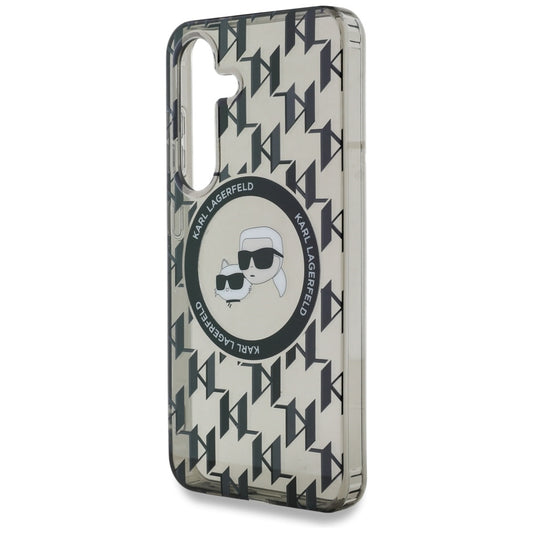 MagSafe tok Samsung Galaxy S25 S931-hez, Karl Lagerfeld, IML Monogram Karl & Choupette's Heads, Fekete