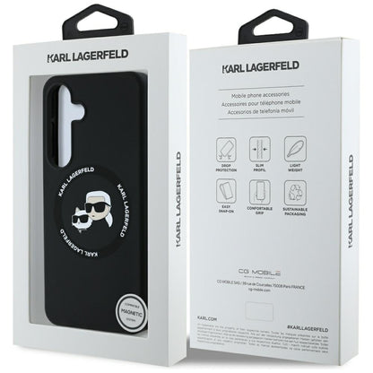 MagSafe tok Samsung Galaxy S25 S931-hez, Karl Lagerfeld, Silicone Double Heads, Fekete