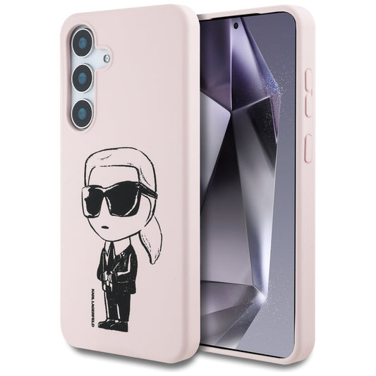 MagSafe tok Samsung Galaxy S25 S931-hez, Karl Lagerfeld, Szilikon Graffiti, Rózsaszín