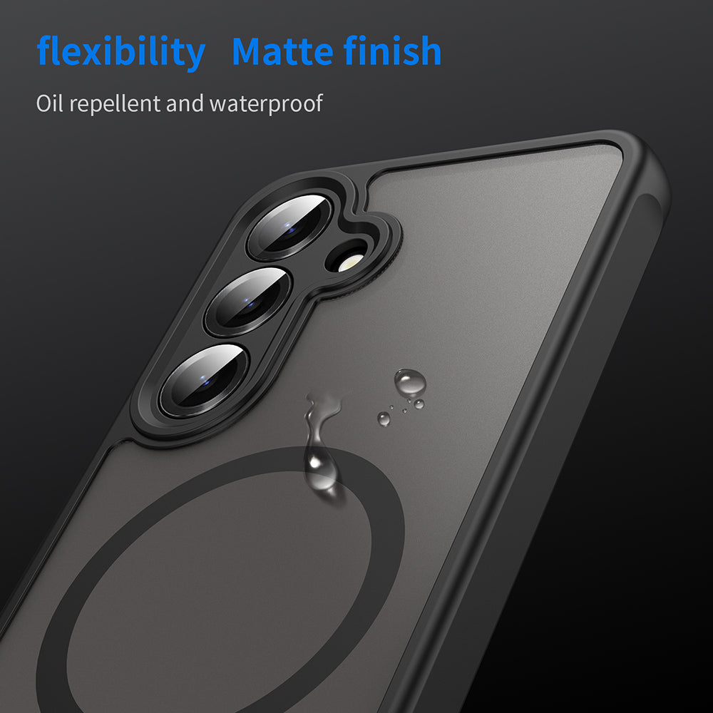 MagSafe Case for Samsung Galaxy S25 S931 / S24 S921, Techsuit, HaloFrost II (Big Lens Hole), Black