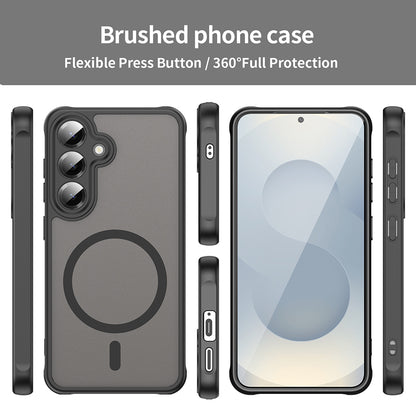 MagSafe Case for Samsung Galaxy S25 S931 / S24 S921, Techsuit, HaloFrost II (Big Lens Hole), Black