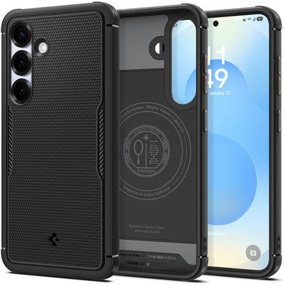 MagSafe tok Samsung Galaxy S25 S931-hez, Spigen, Core Armor, Matt Fekete