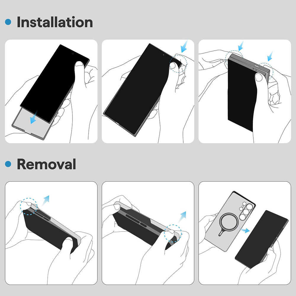 MagSafe tok Samsung Galaxy S25 S931-hez, Techsuit, aramid szálas, fekete