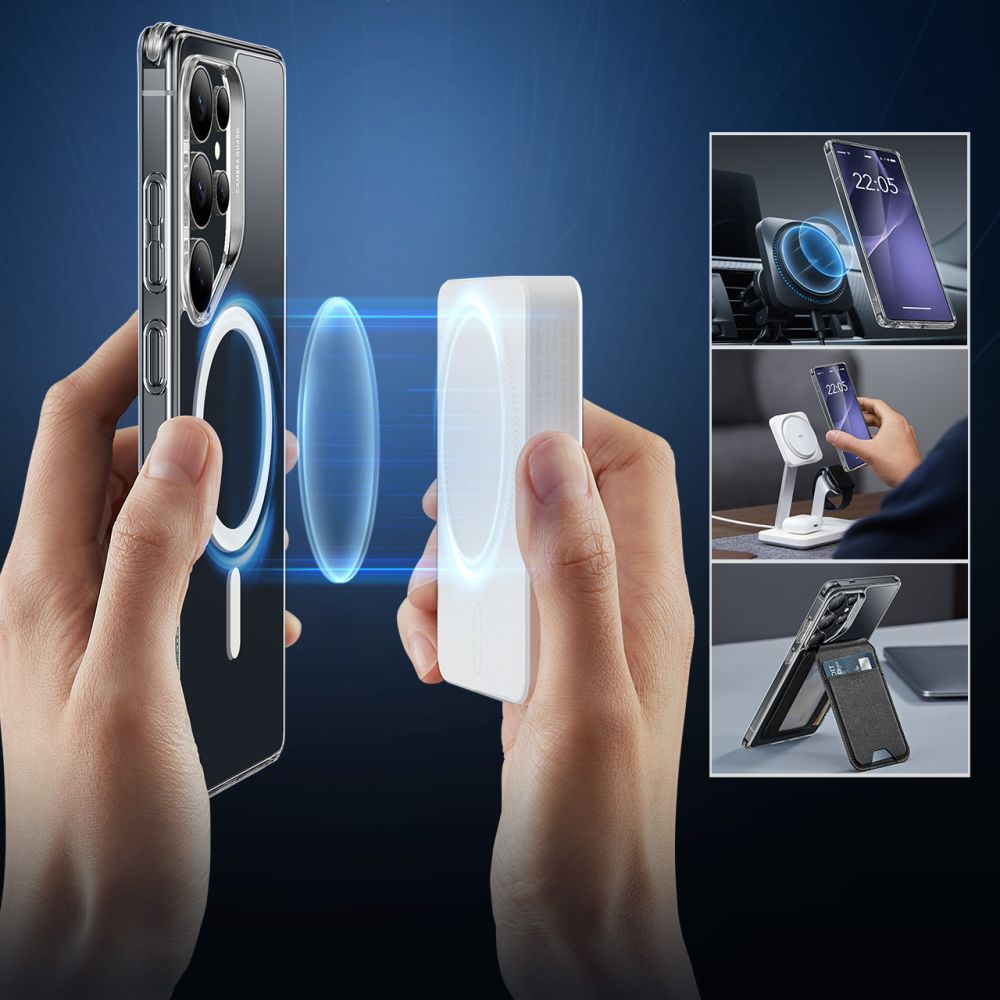 MagSafe tok Samsung Galaxy S25 Ultra S938-hez, ESR, Classic Hybrid, Átlátszó