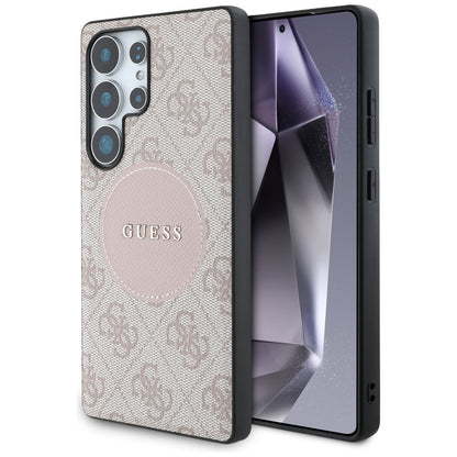 MagSafe tok Samsung Galaxy S25 Ultra S938-hez, Guess, 4G Circle Classic Logo, Rózsaszín