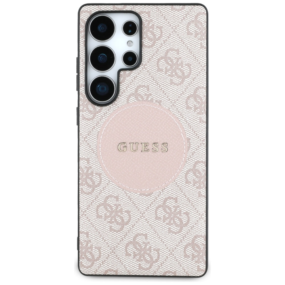 MagSafe tok Samsung Galaxy S25 Ultra S938-hez, Guess, 4G Circle Classic Logo, Rózsaszín