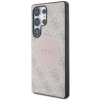 MagSafe tok Samsung Galaxy S25 Ultra S938-hez, Guess, 4G Circle Classic Logo, Rózsaszín