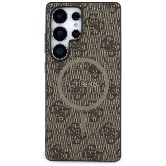 MagSafe tok Samsung Galaxy S25 Ultra S938-hez, Guess, 4G Ring Classic Logo, Barna