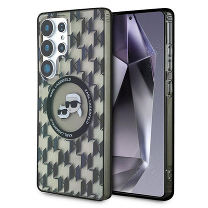 MagSafe tok Samsung Galaxy S25 Ultra S938-hez, Karl Lagerfeld, IML Monogram Karl & Choupette's Heads, Fekete
