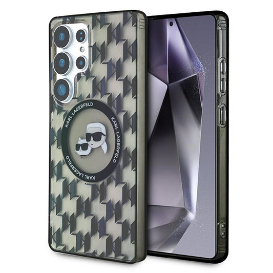 MagSafe tok Samsung Galaxy S25 Ultra S938-hez, Karl Lagerfeld, IML Monogram Karl & Choupette's Heads, Fekete