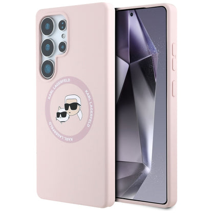 MagSafe tok Samsung Galaxy S25 Ultra S938-hez, Karl Lagerfeld, Silicone Double Heads, Rózsaszín