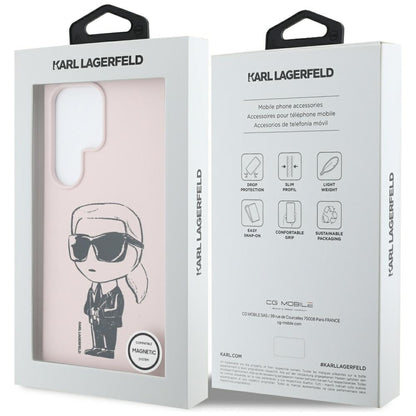 MagSafe Case for Samsung Galaxy S25 Ultra S938, Karl Lagerfeld, Silicone Graffiti, Pink