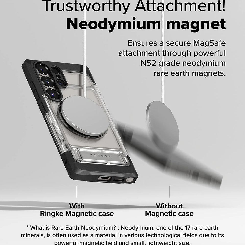 MagSafe tok Samsung Galaxy S25 Ultra S938-hez, Ringke, UX, Átlátszó
